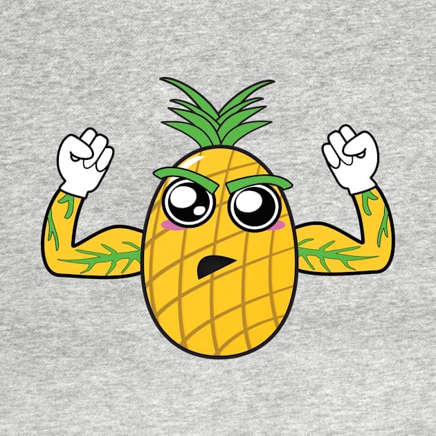 Funny Food - Pineapple with Muscles by emojiawesome